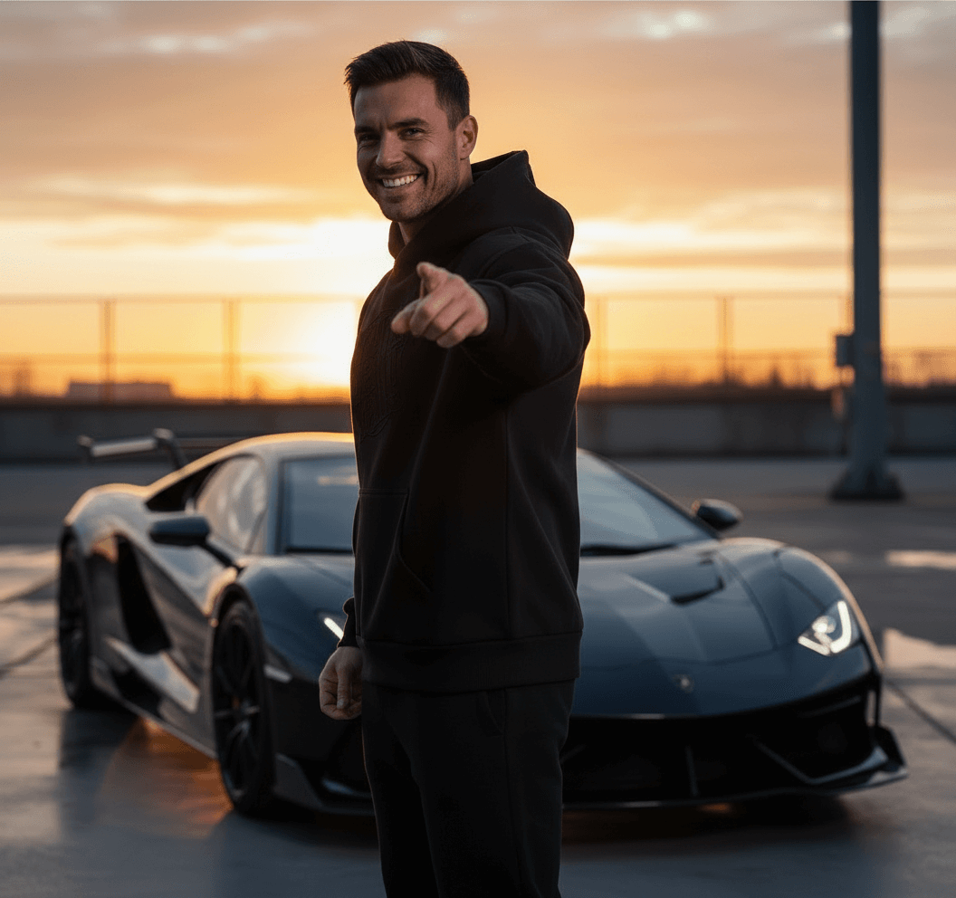 BLACK CAVIAR Runball Hoodie black-on-black rubberized logo front view (1) BLACK CAVIAR Runball Hoodie black-on-black rubberized logo front view