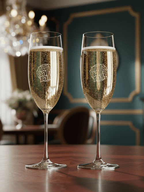 Engraved Runball Champagne Flute