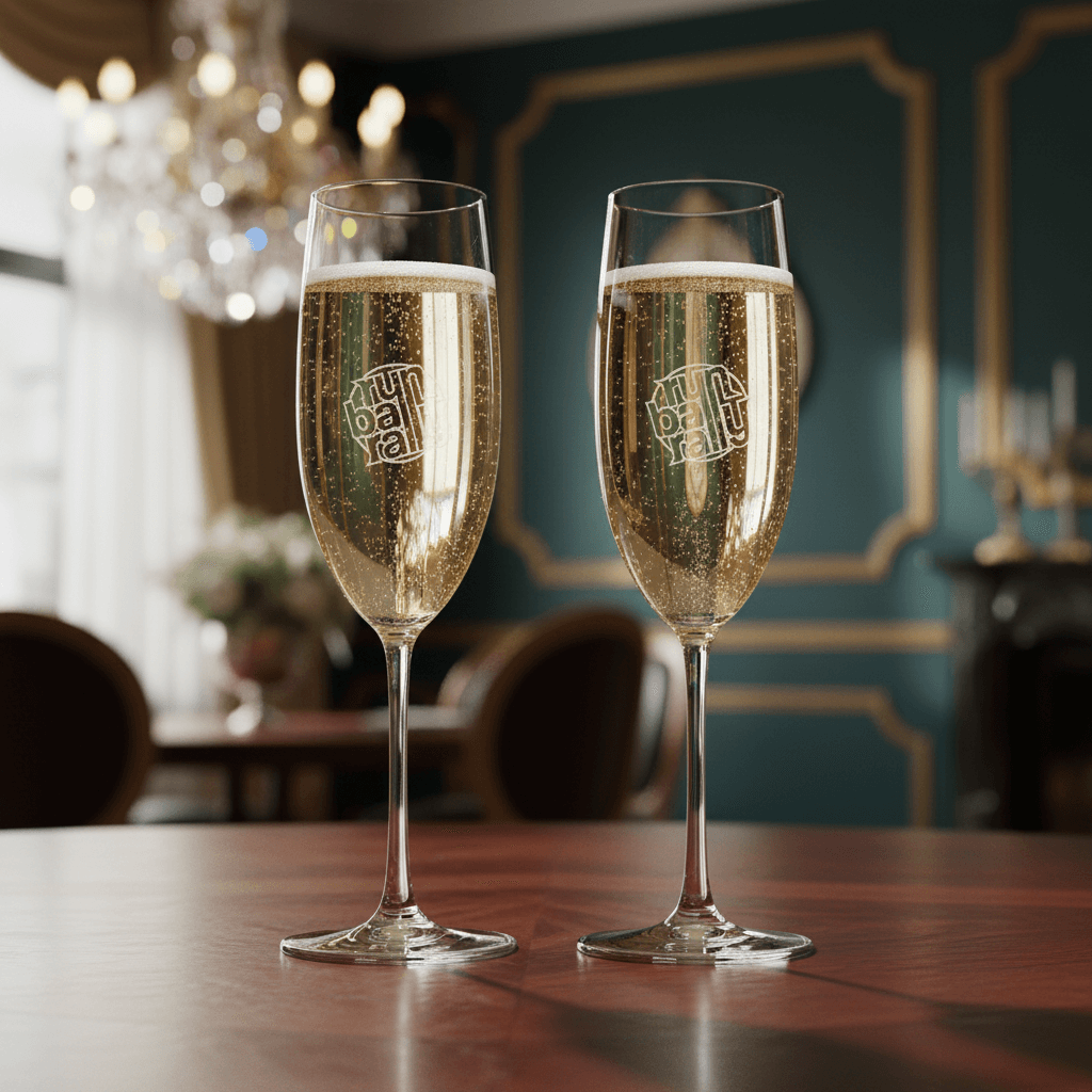 Engraved Runball Champagne Flute