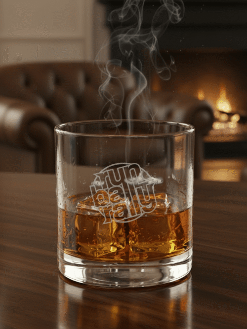Engraved Runball Whiskey Glass